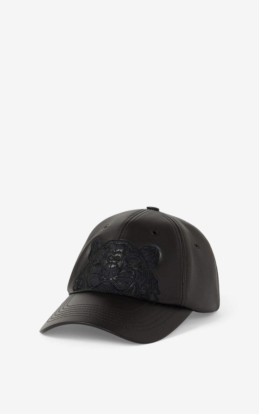 Casquette Kenzo Homme Cuir Kampus Tiger Noir COQSI-8456